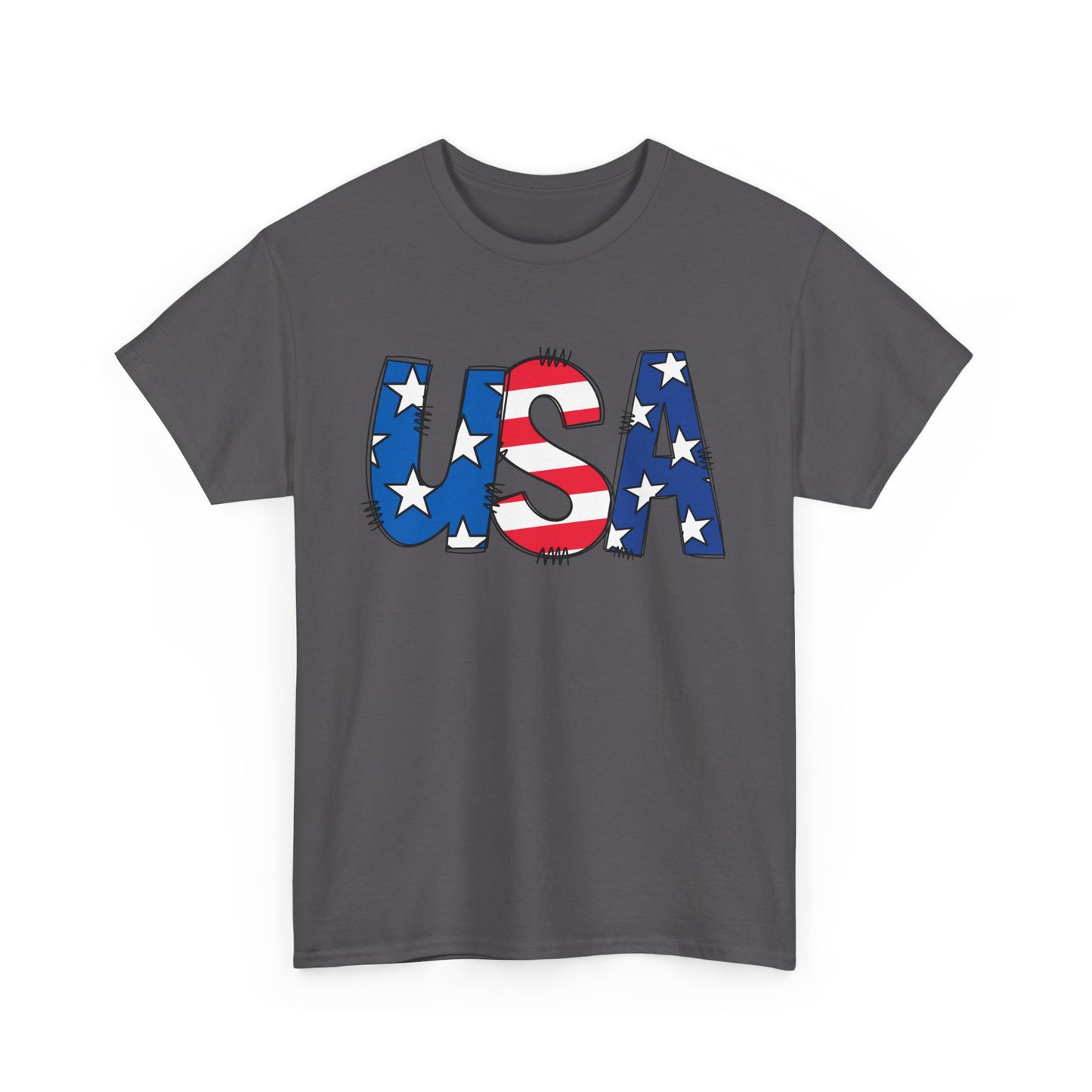 Patriotic USA Tee | Unisex Heavy Cotton T-Shirt, 4th of July, Independence Day, Vintage Style, Casual USA Apparel