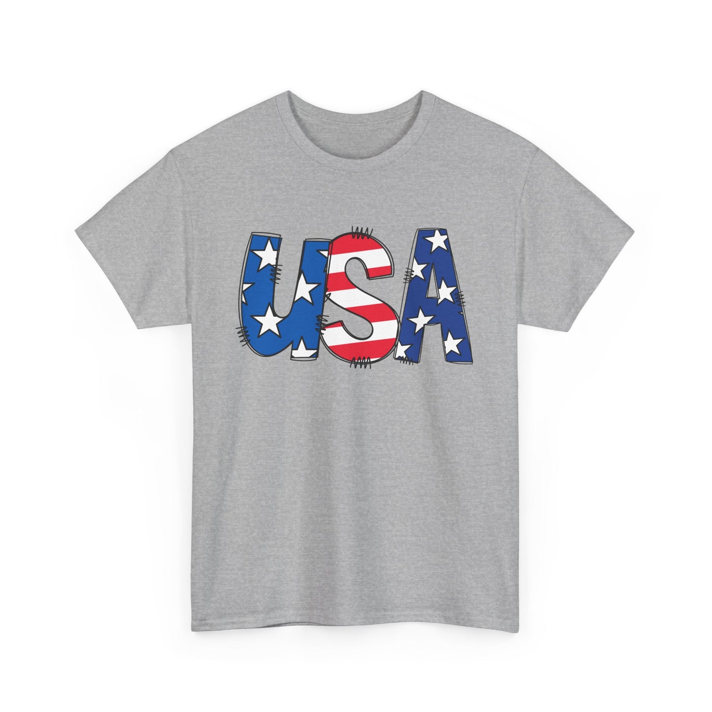 Patriotic USA Tee | Unisex Heavy Cotton T-Shirt, 4th of July, Independence Day, Vintage Style, Casual USA Apparel