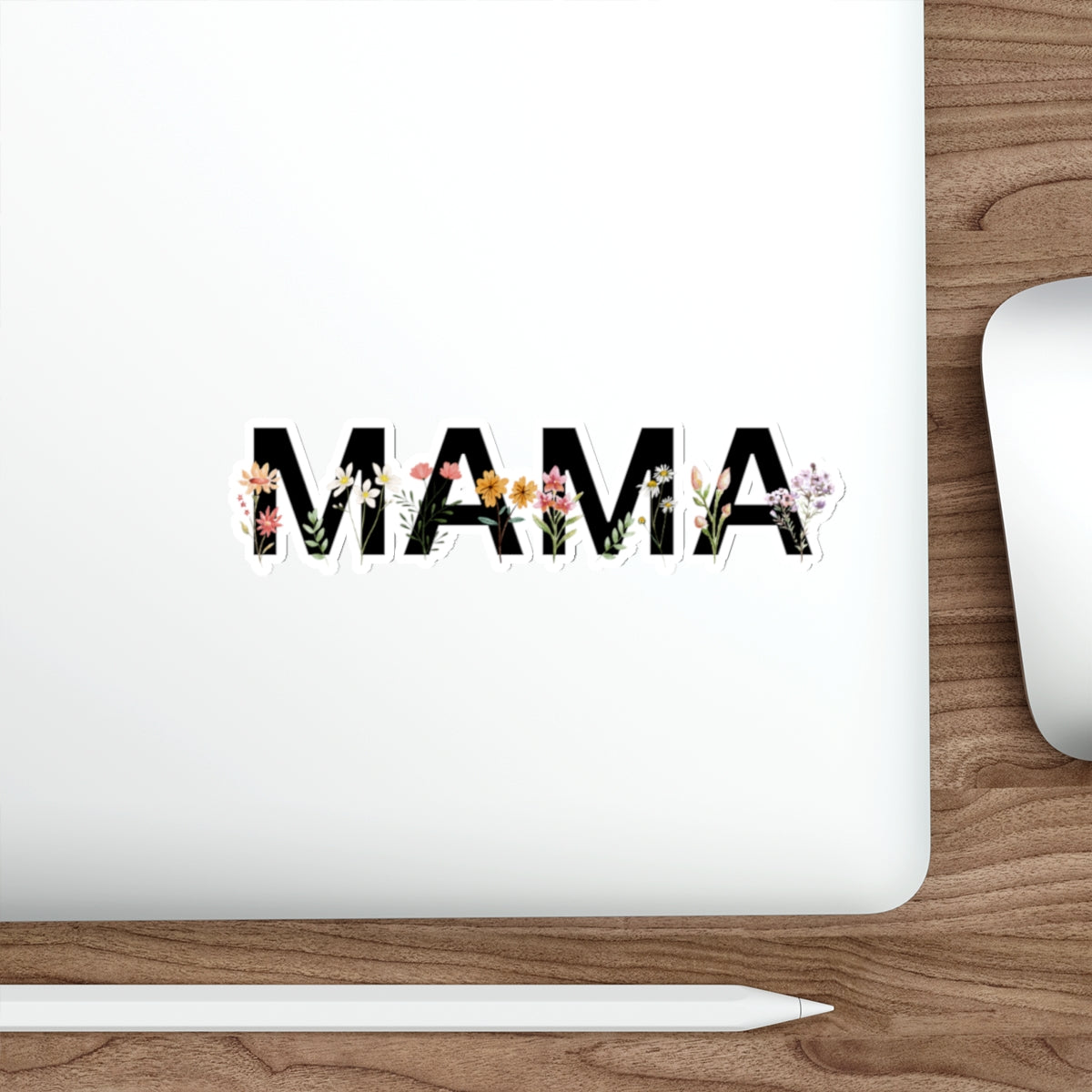 “Mama” Die Cut Vinyl Sticker – with Wildflowers – Aesthetic Waterproof Sticker for Moms, Laptops, Water Bottles, Gift