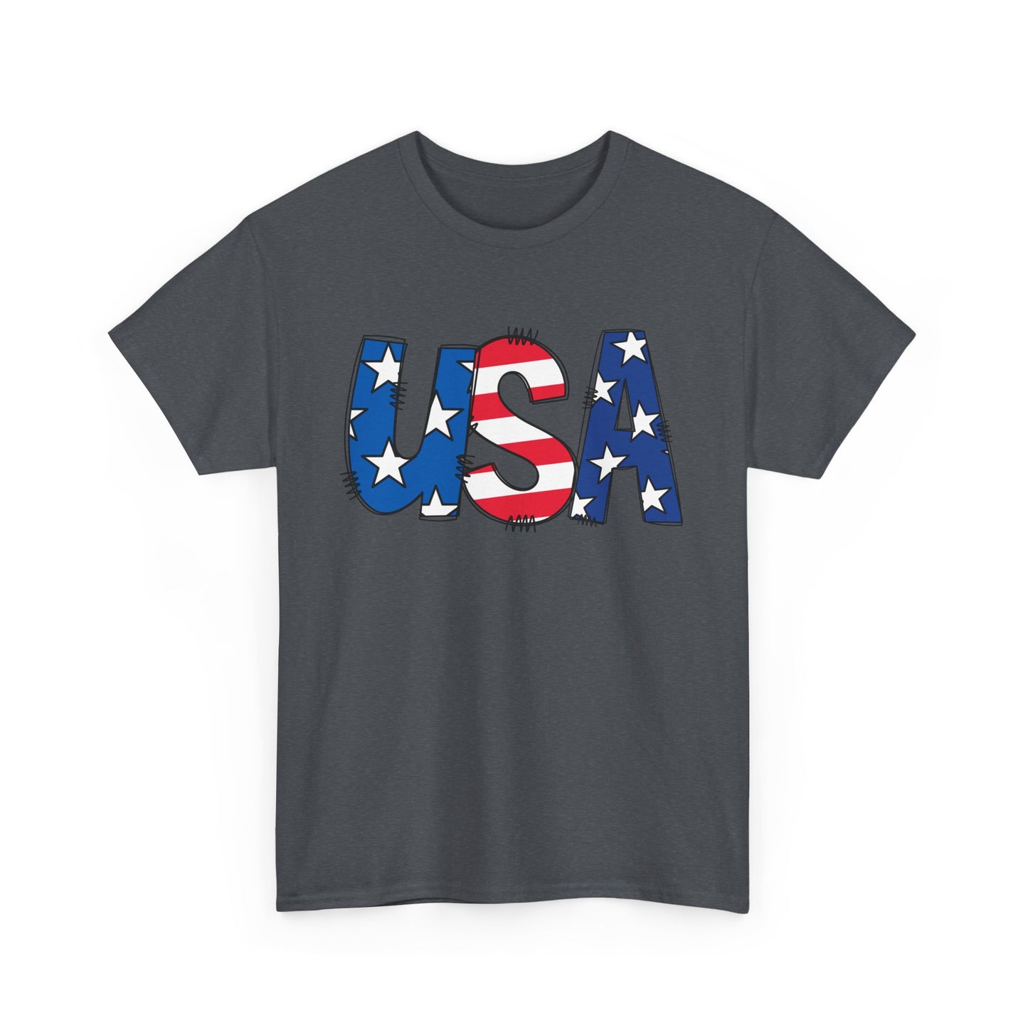 Patriotic USA Tee | Unisex Heavy Cotton T-Shirt, 4th of July, Independence Day, Vintage Style, Casual USA Apparel