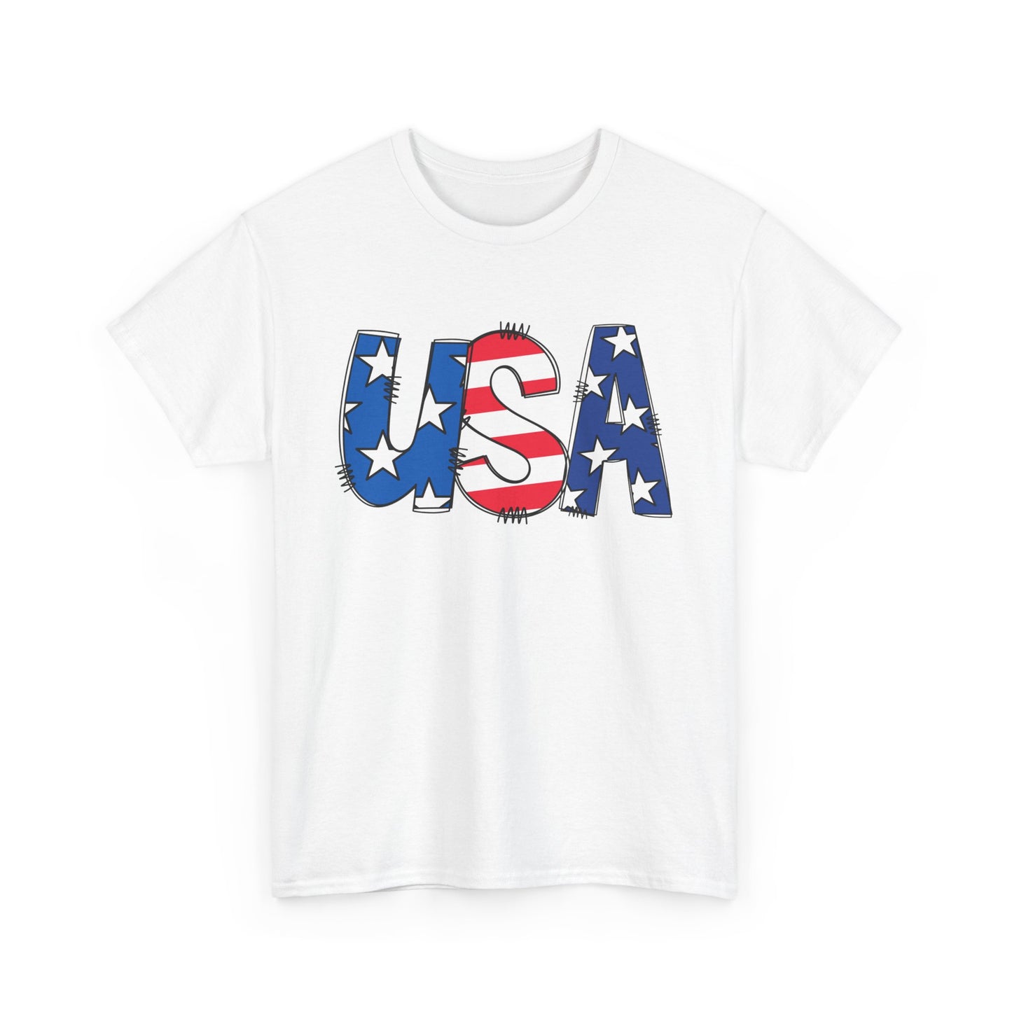 Patriotic USA Tee | Unisex Heavy Cotton T-Shirt, 4th of July, Independence Day, Vintage Style, Casual USA Apparel