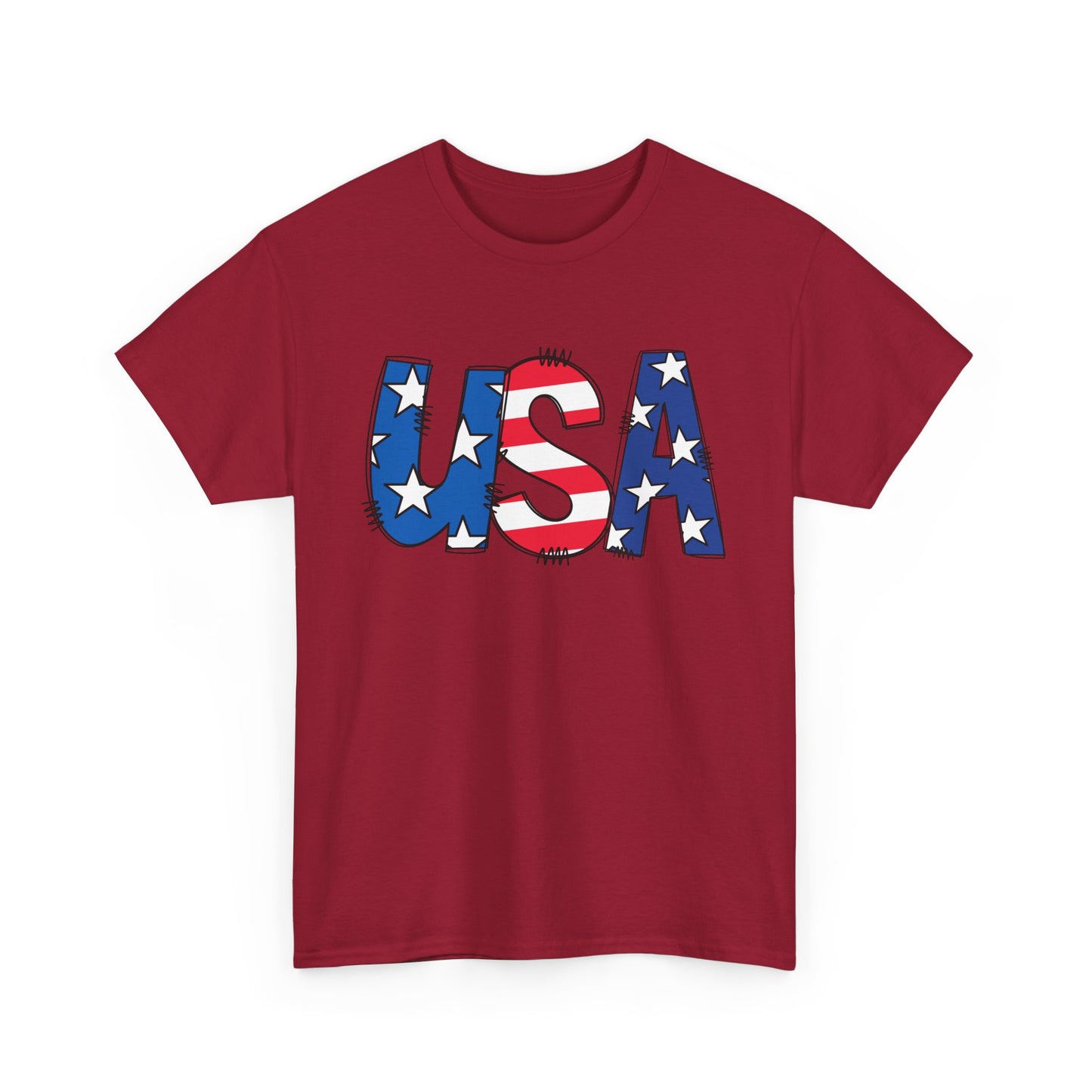 Patriotic USA Tee | Unisex Heavy Cotton T-Shirt, 4th of July, Independence Day, Vintage Style, Casual USA Apparel