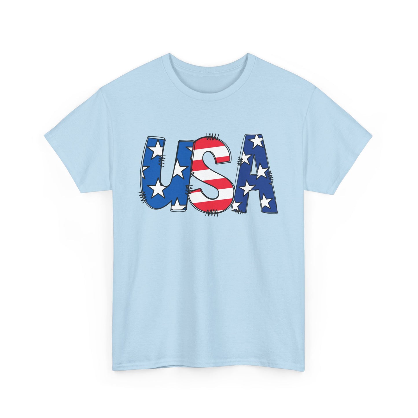 Patriotic USA Tee | Unisex Heavy Cotton T-Shirt, 4th of July, Independence Day, Vintage Style, Casual USA Apparel