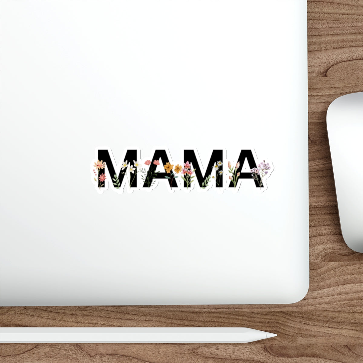 “Mama” Die Cut Vinyl Sticker – with Wildflowers – Aesthetic Waterproof Sticker for Moms, Laptops, Water Bottles, Gift