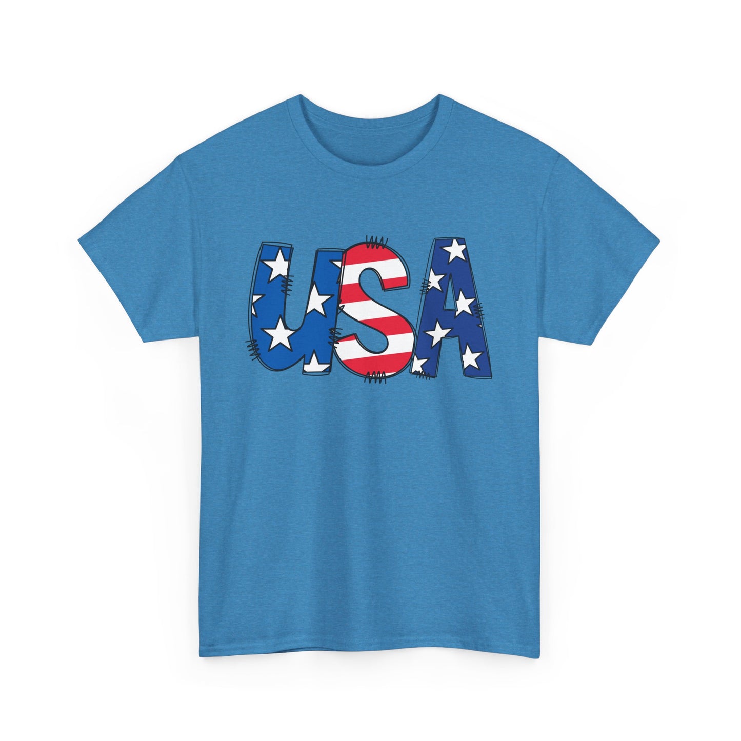 Patriotic USA Tee | Unisex Heavy Cotton T-Shirt, 4th of July, Independence Day, Vintage Style, Casual USA Apparel