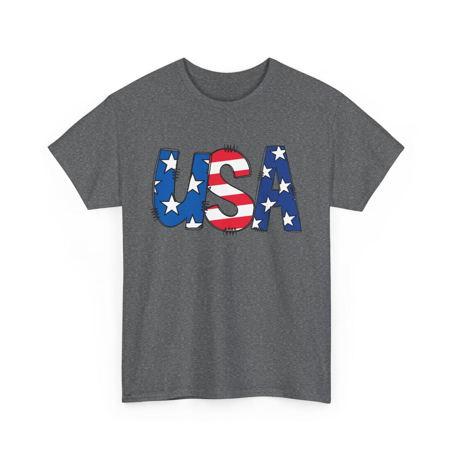 Patriotic USA Tee | Unisex Heavy Cotton T-Shirt, 4th of July, Independence Day, Vintage Style, Casual USA Apparel
