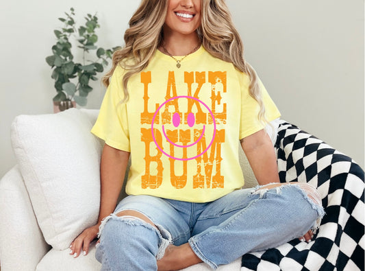 Lake Bum Cotton Tee, Summer Vibes T-Shirt, Outdoor Adventure Shirt, Lake Life Apparel, Gifts for Lake Lovers, Casual Wear, Oversized Tee