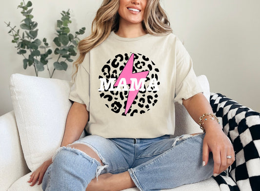 Stylish Mama Graphic Tee, Perfect Gift for Moms, Casual Wear, Animal Print Vibe, Ideal for Birthdays, Mother's Day, or Just Because